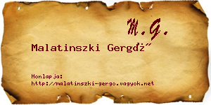 Malatinszki Gergő névjegykártya