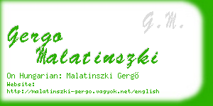 gergo malatinszki business card